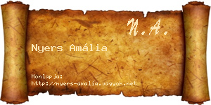 Nyers Amália névjegykártya